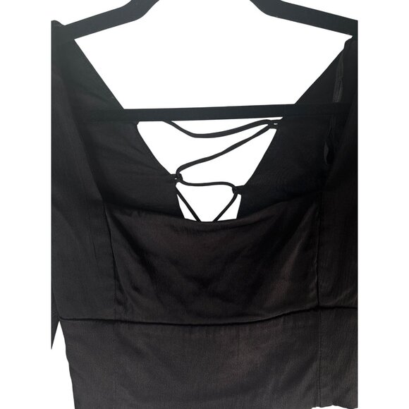 2/$30 ZARA Medium Black Lace-Up Back Crop Top - Picture 7 of 14